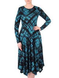 Sukienka damska w oryginalnym wzorze z kieszeniami 35192
