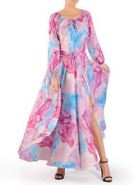 Sukienka maxi, elegancka kreacja z rozcięciem 33695